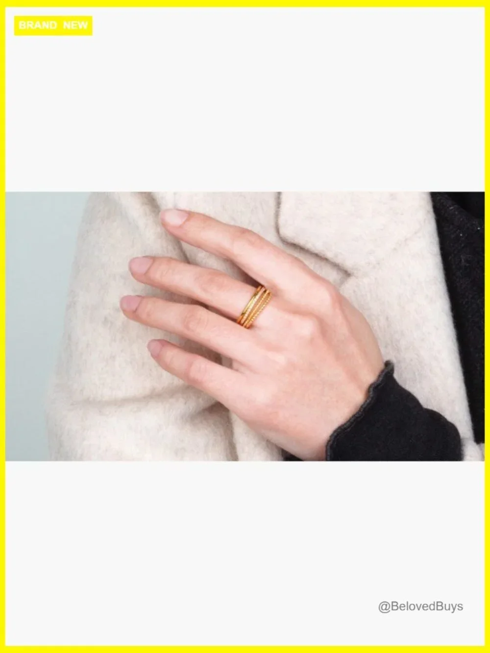 Stackable Rings Set 14K Gold Plated Thin Knuckle Ring Minimalist Promise